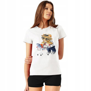 Koszulka Damska Biała T-shirt Teddy Misie Wzory M