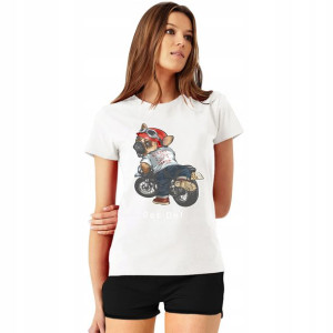 Piżama Damska T-shirt+ Szorty Teddy Misie Wzory L