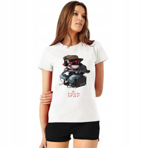 Piżama Damska T-shirt+ Szorty Teddy Misie Wzory L