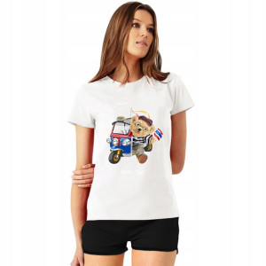 Koszulka Damska Biała T-shirt Teddy Misie Wzory M