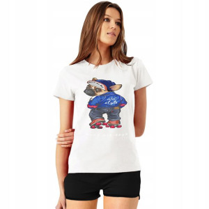 Koszulka Damska Biała T-shirt Teddy Misie Wzory M