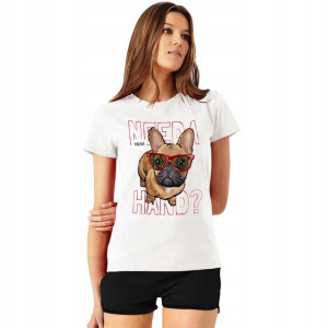Piżama Damska T-shirt+ Szorty Teddy Misie Wzory L