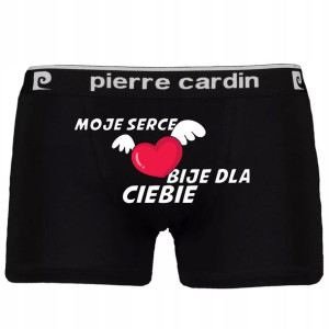 Bokserki Czarne Na Walentynki BIJE DLA CIEBIE Wz M