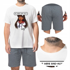 Piżama Męska Tshirt Spodenki Anime Woman Wzory Xxl
