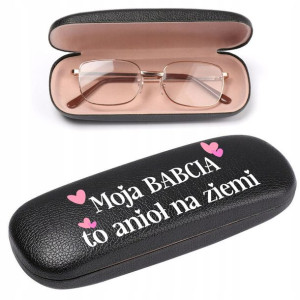 Etui Czarne Na Okulary BABCIA TO ANIOŁ NA ZIEMI Wz