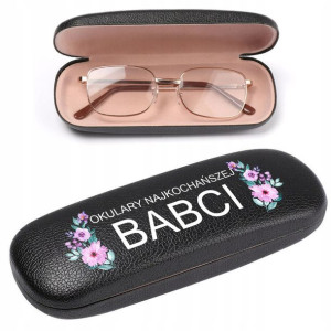 Etui Czarne Na Okulary Dla NAJUKOCHAŃSZEJ BABCI Wz