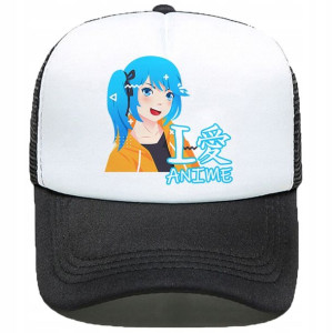 Czapka z daszkiem CZARNO-BIAŁA Anime Manga Wzory