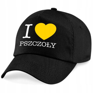 CZAPKA Z DASZKIEM wiosna lato I LOVE PSZCZOŁY Wz