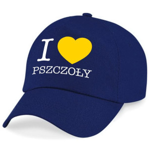 CZAPKA Z DASZKIEM wiosna lato I LOVE PSZCZOŁY Wz