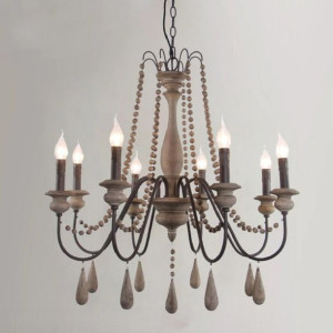 Drewniany Żyrandol French Country Vintage Żyrandol C