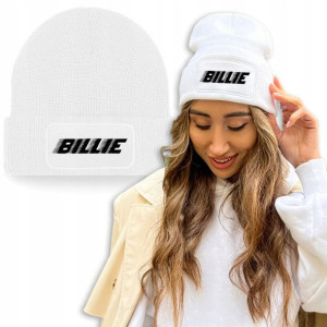 Zimowa Wygodna Czapka Biała BILLIE Mix Top Wzorów