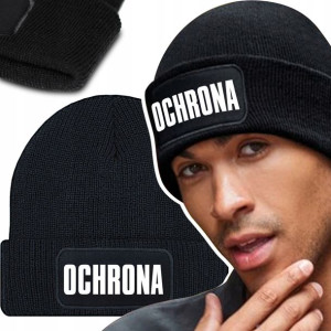 Zimowa Wygodna Czapka Czarna OCHRONA Mix Wzorów
