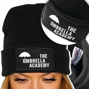 Zimowa Wygodna Czapka Czarna UMBRELLA ACADEMY Wz