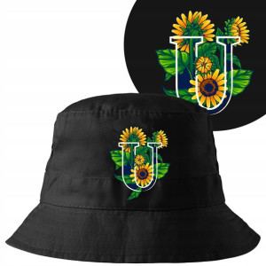 Kapelusz Bucket HAT CZARNY SŁONECZNIKI INICJAŁ Wz