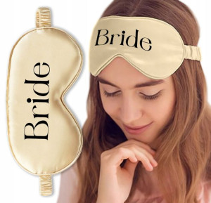 Maska Do Spania Na Oczy Złota BRIDE Panieński Wzo