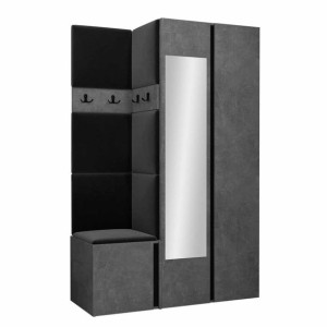 GARDEROBA Orion XXVI panele tapicerowane + meble kolor beton