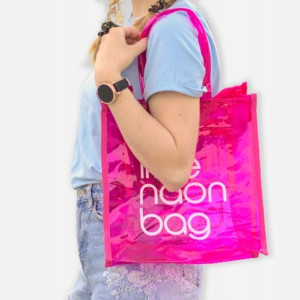 Różowa Stylowa Torba Little Naon Bag Przeźroczysta