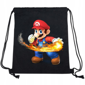 Plecak Worek Black Szkoły Basen SUPER MARIO WZORY