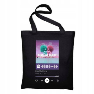 Torba Czarna ECO DOJA CAT wzór QR SPOTIFY 06