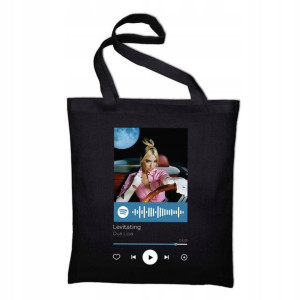 Torba Czarna ECO DUA LIPA wzór QR SPOTIFY 14