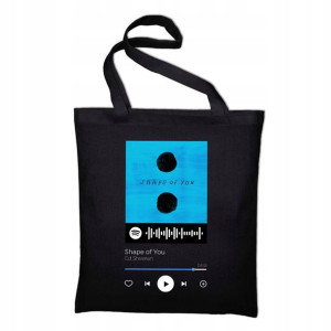 Torba Czarna ECO ED SHEERAN wzór QR SPOTIFY 34