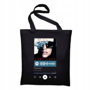 Torba Czarna ECO LADY GAGA wzór QR SPOTIFY 03