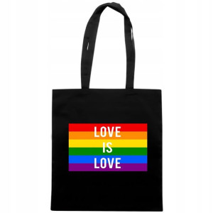 Torba ECO na zakupy Czarna LGBT Pride Tęcza WZORY