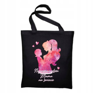Torba Eko Bawełniana Czarna NAJLEPSZA MAMA Mix Wzo