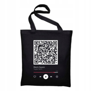 Torba Ekologiczna CZARNA TAYLOR SWIFT wzór QR 14