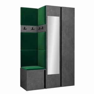 GARDEROBA Orion XXVI panele tapicerowane + meble kolor beton