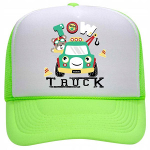 Czapka Limonka Z Daszkiem Do Szkoły CIĘŻARÓWKA Wz