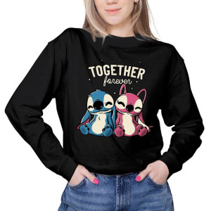 Bluza Damska Bez Kaptura Czarna Lilo I Stitch Wz S