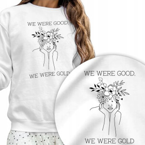 Bluza Damska BIAŁA Prezent WE WERE GOOD Wzory S