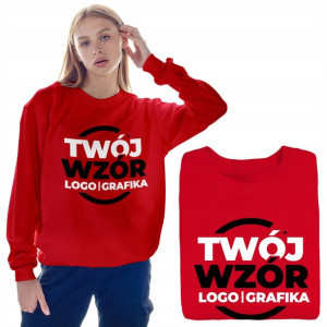Bluza Damska CZERWO KREATOR Twoje Zdjęcie Logo XL