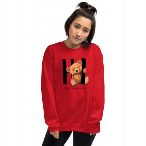 Piękna Dresowa Bluza Damska RED r XL MISIE WZORY
