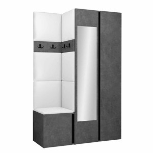 GARDEROBA Orion XXVI panele tapicerowane + meble kolor beton