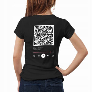 Damski T-SHIRT M Czarny TYŁ Taylor Swift QR 14