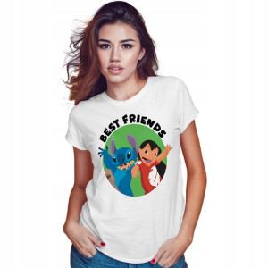 KOSZULKA DAMSKA BIAŁA Lilo i Stitch T-SHIRT L