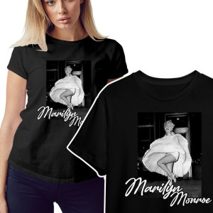 Koszulka Damska CZARNA Aktorki MONROE Wzory - XXL