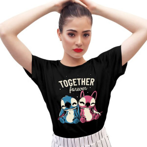 KOSZULKA DAMSKA CZARNA Lilo i Stitch T-SHIRT M