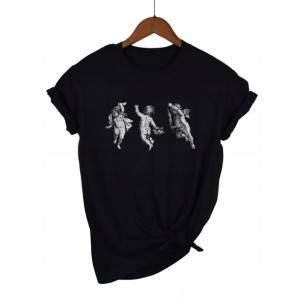 Koszulka T-Shirt DAMSKA Czarna rozm M DUŻO WZORÓW