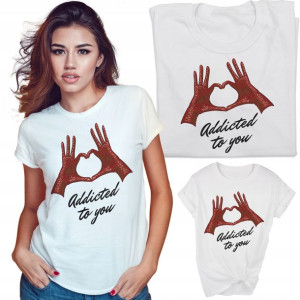 Modna Koszulka Damska BIAŁA ADDICTED TO YOU - XL