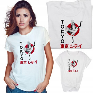 Modna Koszulka Damska BIAŁA HARAJUKU ANIME Wz - S