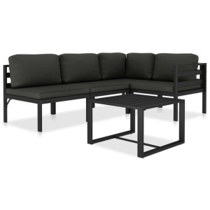 5-cz. zestaw wypoczynkowy, poduszki, aluminium, antracyt