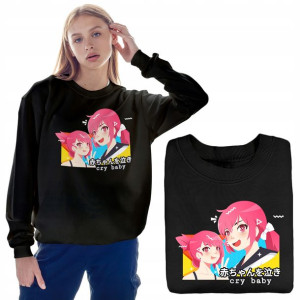 Modna Wygodna BLUZA DAMSKA Czarna S ANIME WZORY