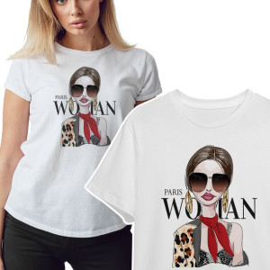 Wygodna Koszulka Biała Damska T-shirt Różne Wz Xxl