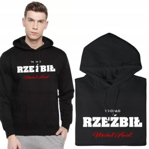 Męska Bluza Z Kapturem Nadruk Mix Wzory Czarna Xxl