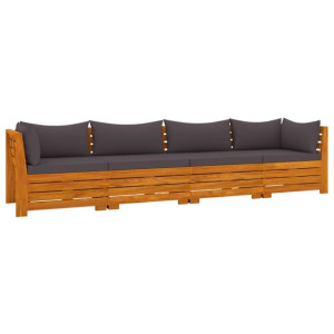 4-osobowa sofa ogrodowa z poduszkami, lite drewno akacjowe