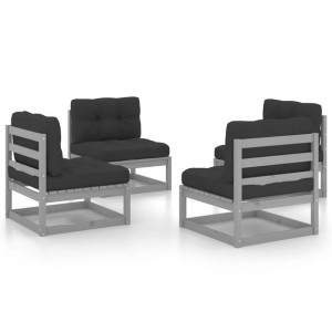 4-cz. zestaw wypoczynkowy do ogrodu, z poduszkami, lita sosna