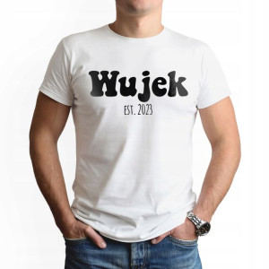Koszulka Męska BIAŁA WUJEK Różne Wzory M